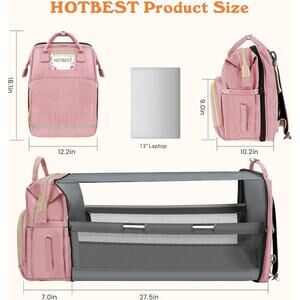 HOTBEST Diaper Bag Backpack, Pink, Large New